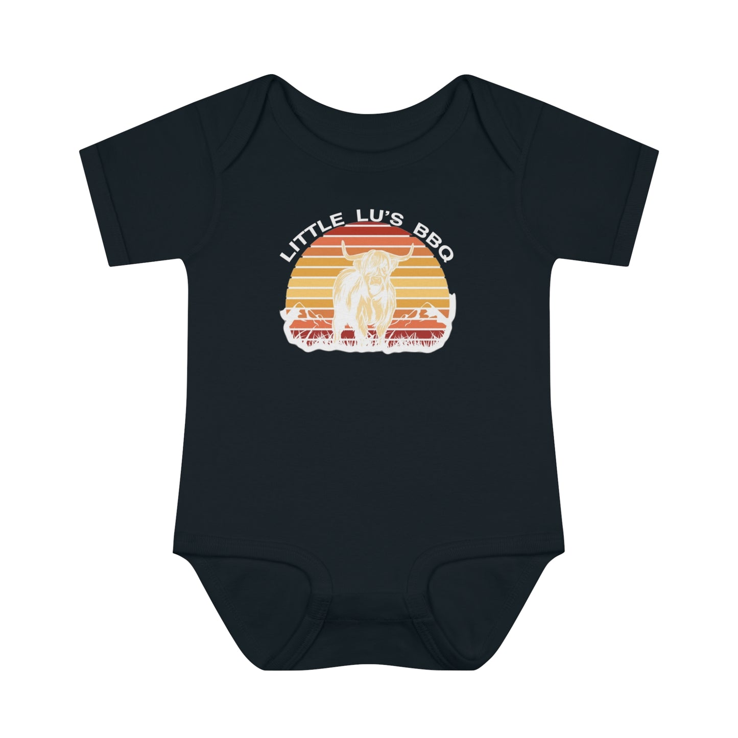 Retro Bull Sunset Infant Short Sleeve Bodysuit